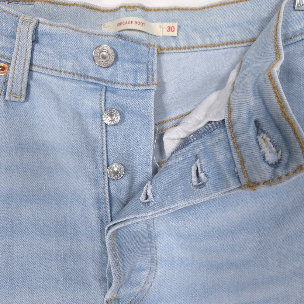 LEVIS Womens Jeans Ribcage Boot Flare 30 High Rise Stretch Blue Light 36934-0013 - Picture 10 of 15